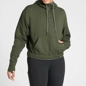 Athleta Ascend Warm Up Hoodie Tuscan Olive SZ S